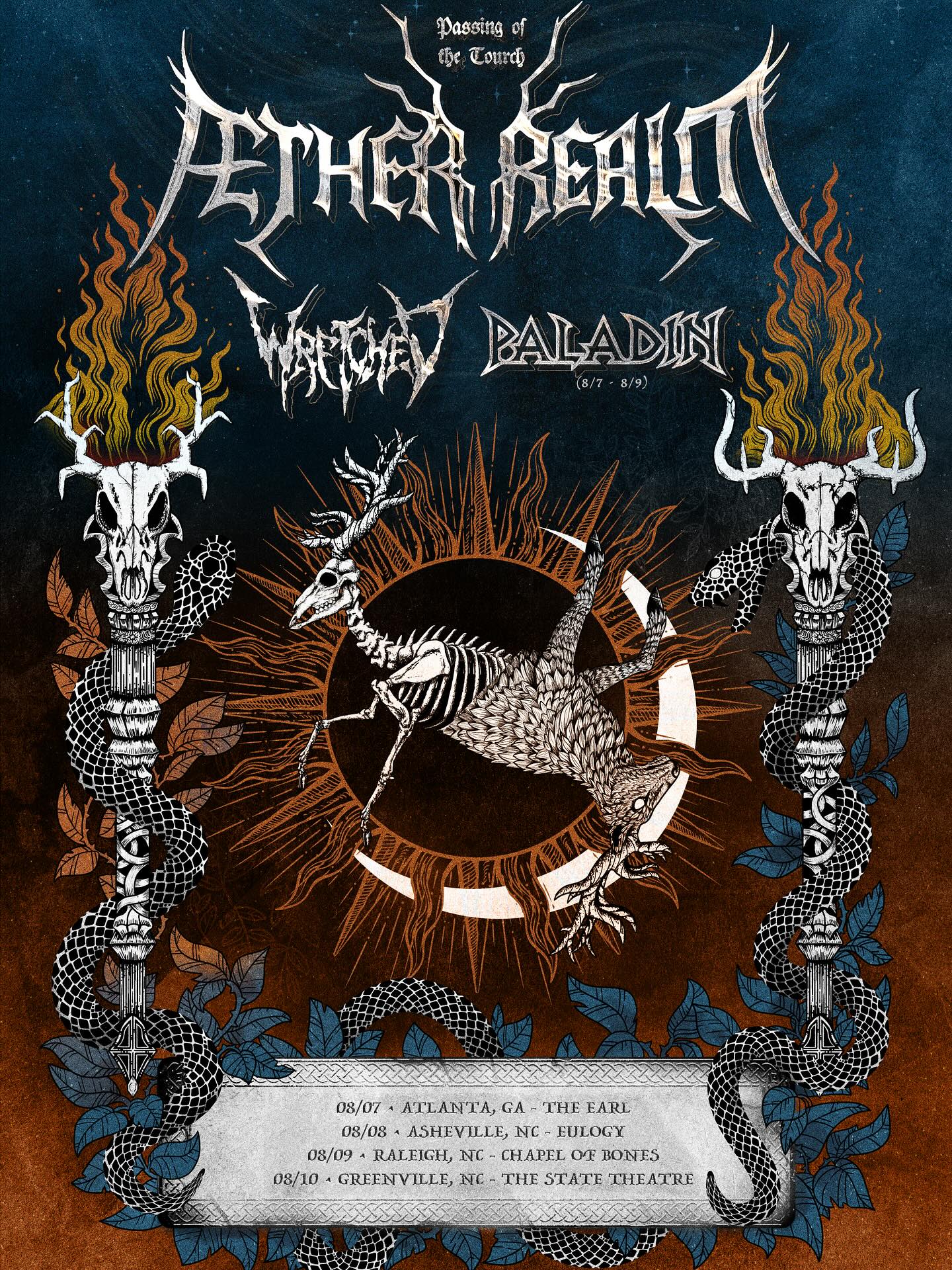 Aether Realm Passing of the Torch & May The Bridges We Burn Light The Way Tour Poster 2025